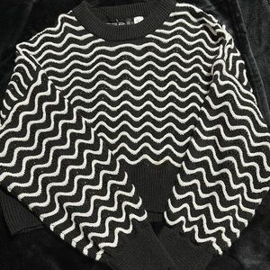 h and m black and white striped sweater
